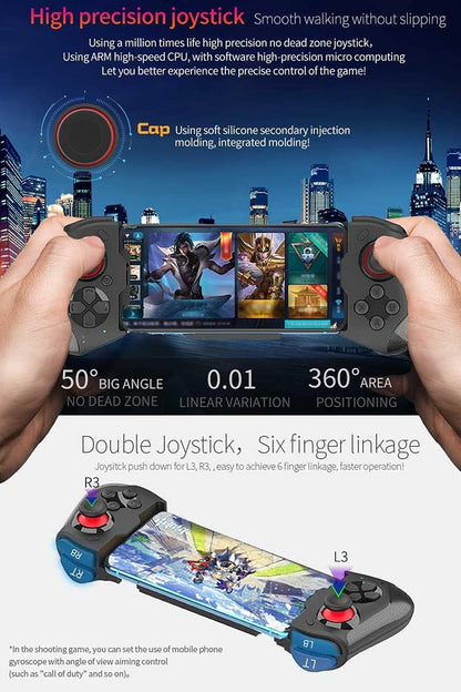 Megadream Mobile Gaming Controller for iPhone iOS Android PC Wireless Gamepad Joystick for iPhone 16/15/14/12, iPad, MacBook, Galaxy S22/S21/S20, TCL, Tablet, PC - 18+ Hour Battery Life - COD