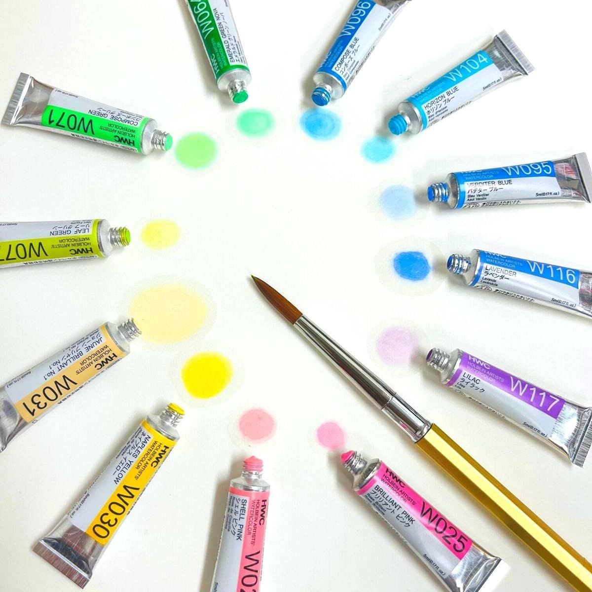 Holbein Artists' Watercolors - Pastels, Set of 12, 5 ml, Tubes