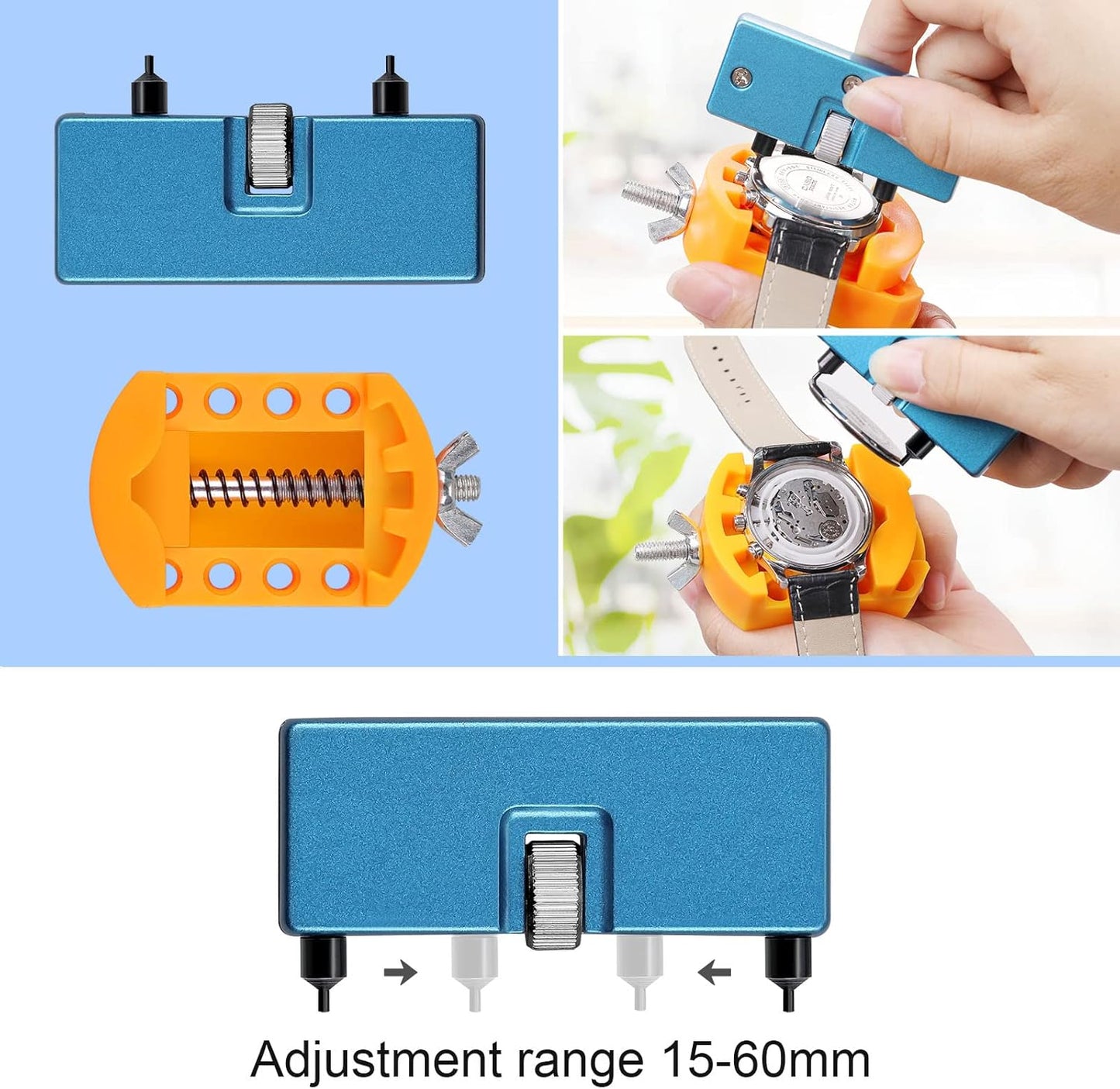 JOREST Watch Battery Replacement Kit, Watch Repair Screwdriver, Watch Band Replacement tool, Watch Wrench Back Remover, Watch Case Opener, Watch Back Remover Holder, Spring bar, Tweezers