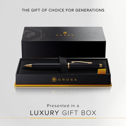 Cross Century II Refillable Ballpoint Pen Presented in a Luxury Gift Box - Medium Point, Black Ink, Black & Gold