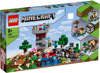 LEGO 21161 Minecraft The Crafting Box 3.0 2in1 Castle Fortress Farm Set with Steve, Alex and Creeper Figures