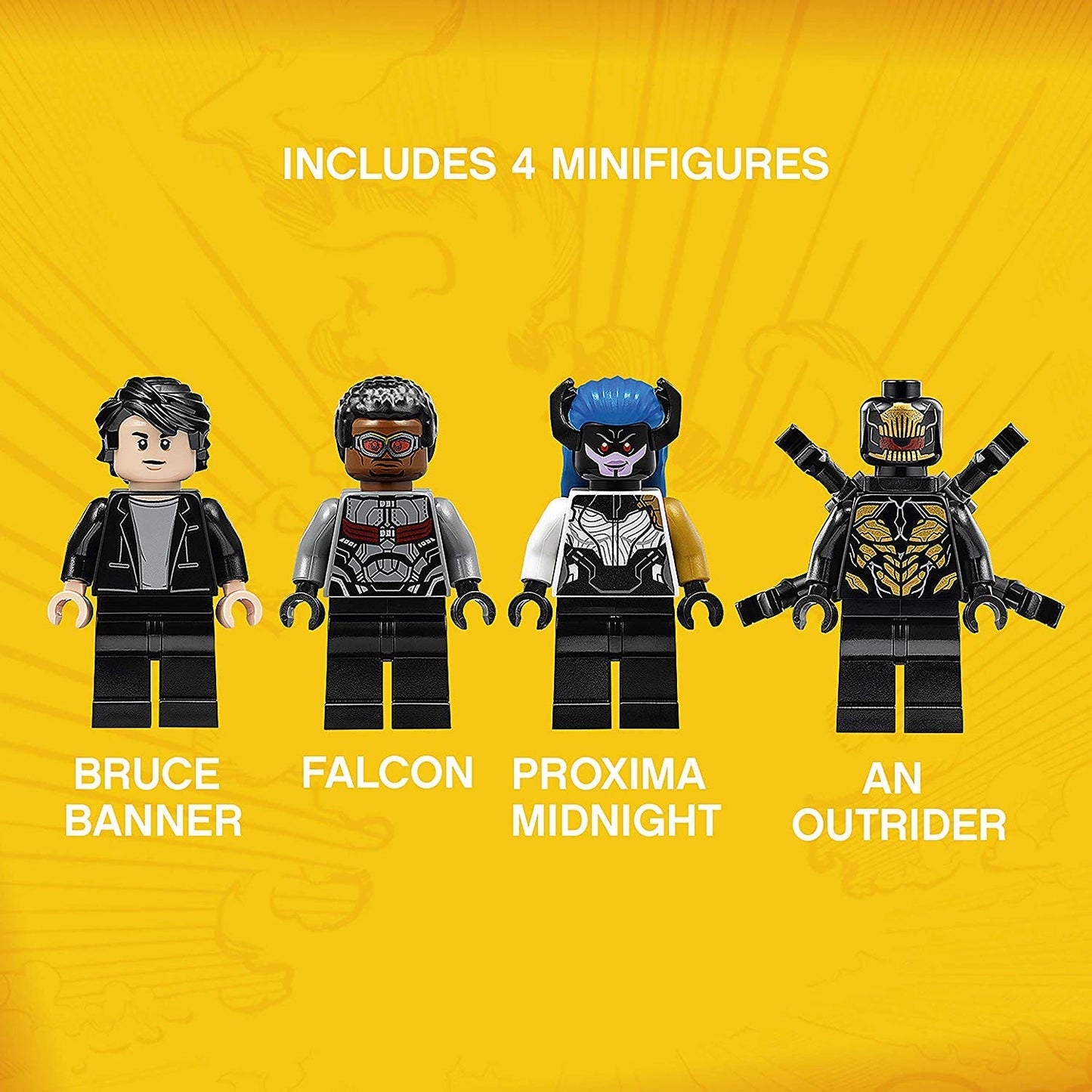 Lego 76104 Marvel Avengers The Hulkbuster Smash-Up, Bruce Banner, Falcon, Proxima Midnight & Outrider, Wakanda Defence Playset