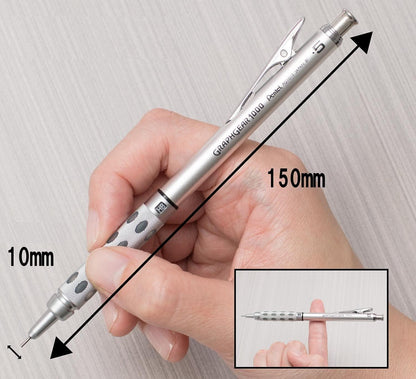 Pentel Packaged Graph Gear 1000 Automatic Drafting Pencil, 0.5mm, Grey Accents, 1 Pencil (XPG1015)