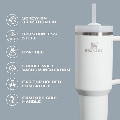 Stanley Quencher H2.0 Tumbler with Handle and Straw 30 oz | Flowstate 3-Position Lid | Cup Holder Compatible for Travel | Insulated Stainless Steel Cup | BPA-Free | Goldenrod
