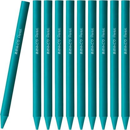 Pentel GC-T16R Colored Pencils, Pastic, Elementary School Colored Pencils, Set of 10, Green