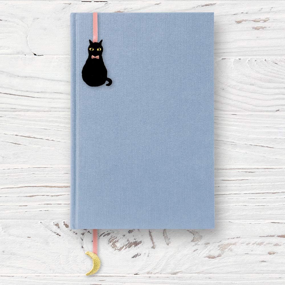 Midori 82464006 Stickers, Bookmark Stickers, Embroidery, Black Cat Pattern