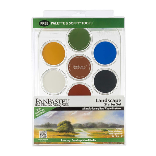 PanPastel Artist Pastels by GOLDEN, Landscape Colors Starter Set, 7 Color, Professional Artist Pastels, Unique Pan Format (cake-like)