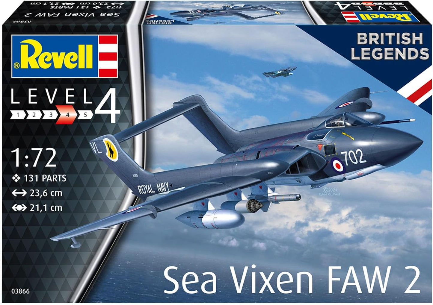 Revell 03866 Sea Vixen FAW 2 "70th Anniversary 1:72 Scale Unbuilt/Unpainted Plastic Model Kit