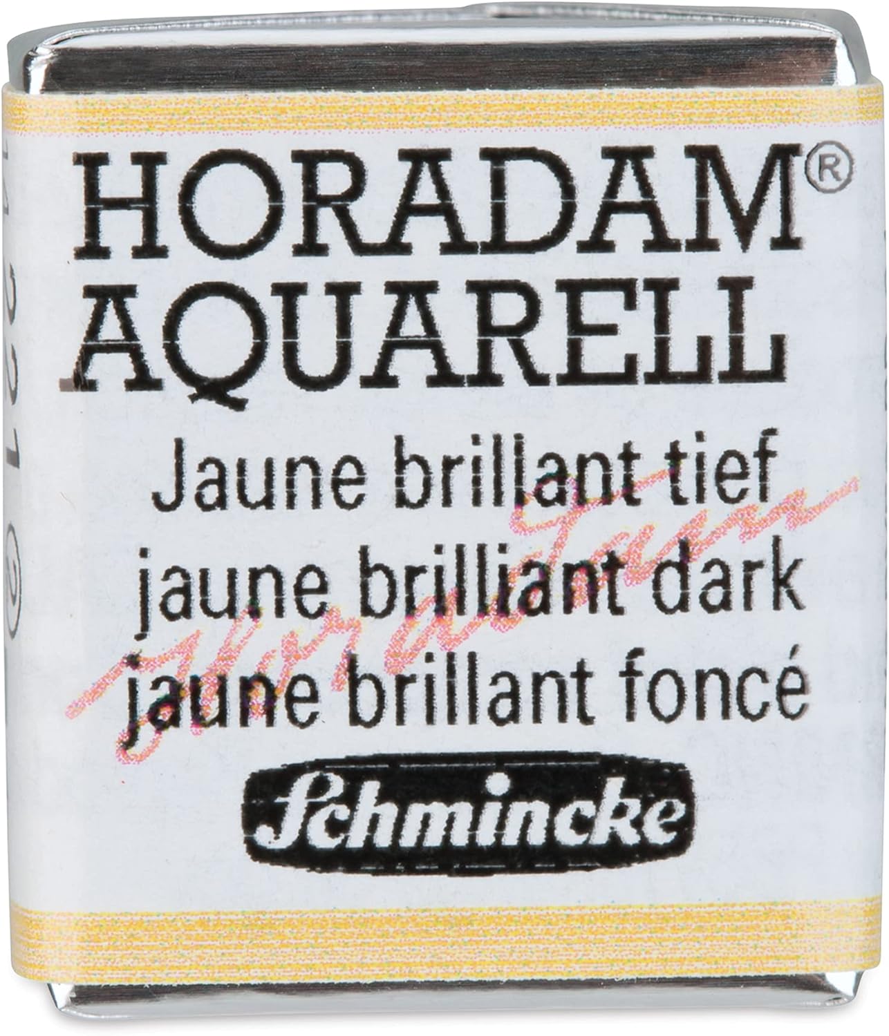 Schmincke - HORADAM?? AQUARELL - Finest Artists' Watercolors, 210 Jaune Brillant Dark, 14 210 044, 1/2 pan