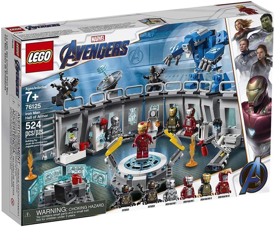LEGO 76125 Super Heroes Marvel Avengers Iron Man Hall of Armor, Modular Lab with 6 Marvel Universe Minifigures, Playset
