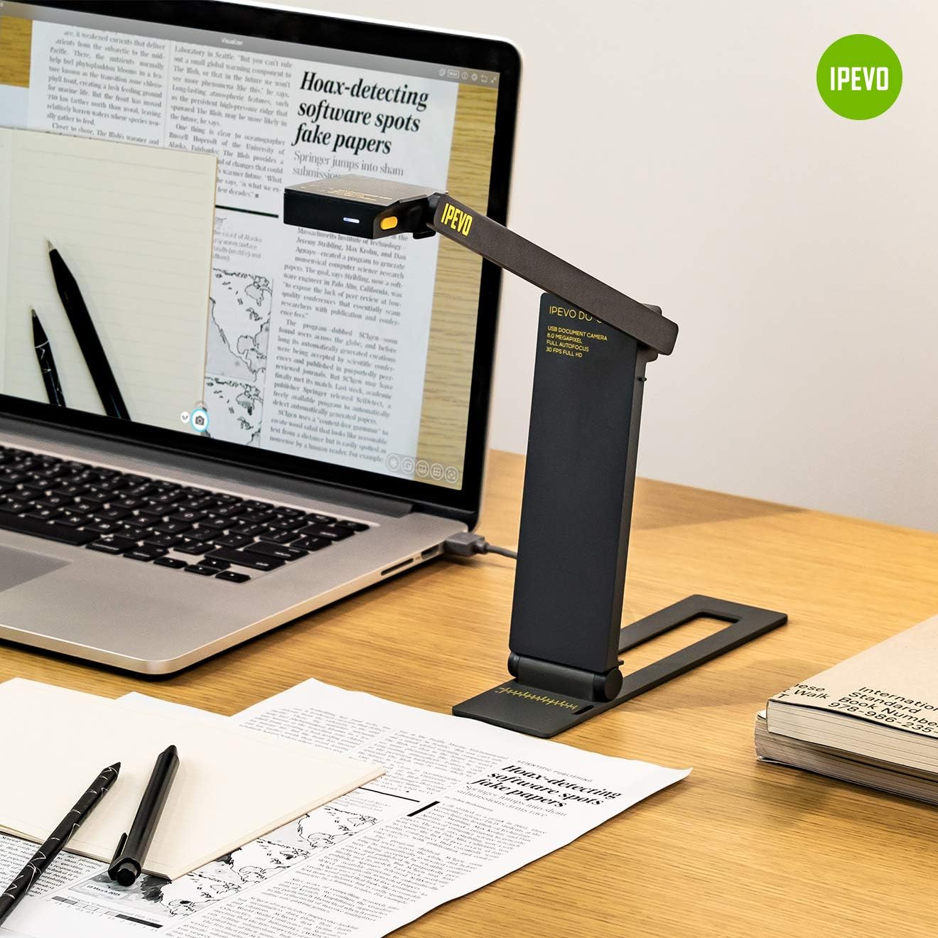 IPEVO DO-CAM Portable & Compact Ultra HD 8MP USB Camera for Professional Visual Presentations and Communication ??? Real-time Image Capture, Webcam for Conference Call, Distance Learning, Remote Work