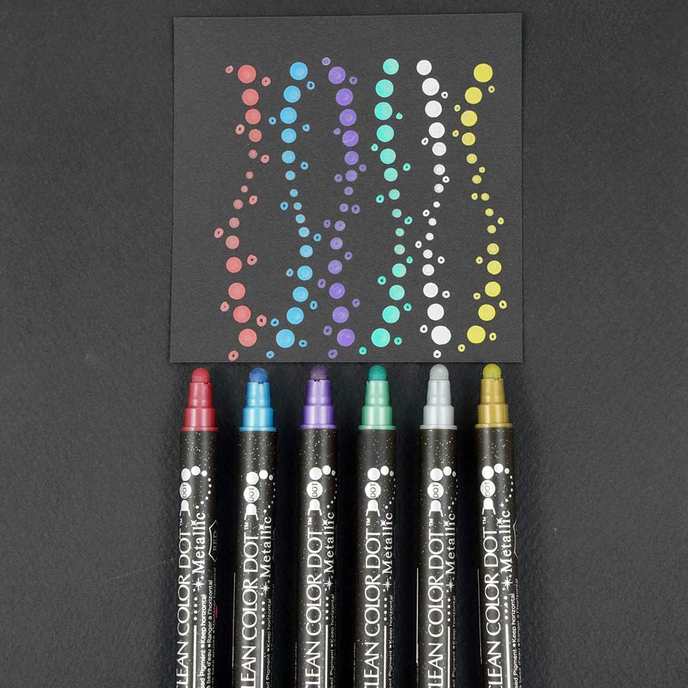 Kuretake TC-8100/6V ZIG Clean Color Dot Metallic 6 Colors