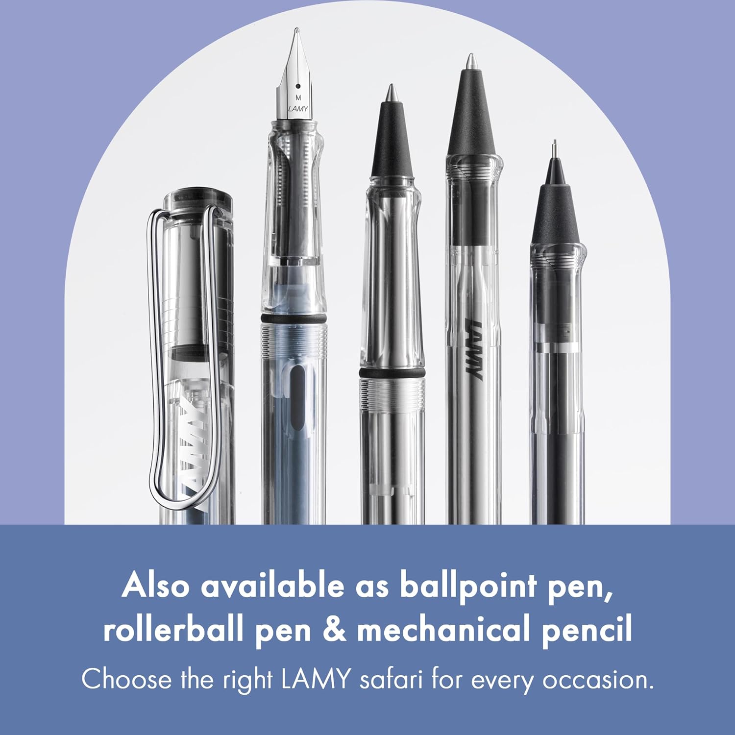 LAMY safari vista - Fountain Pen with ergonomic grip & polished steel nib in size EF - ideal for any Writing & Calligraphy - including LAMY T 10 blue cartridge - Right-Handed close up nib