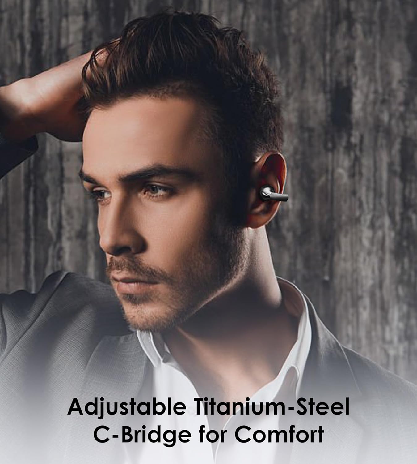 King Lucky Clip on Earbuds Open Ear Wireless Bluetooth 5.4 Headphones with Mic,50H Play,Noise Cancelling,Waterproof,Sports Ear Buds,Comfortable for Small Ears & Glasses Wearers,Workouts (Black)