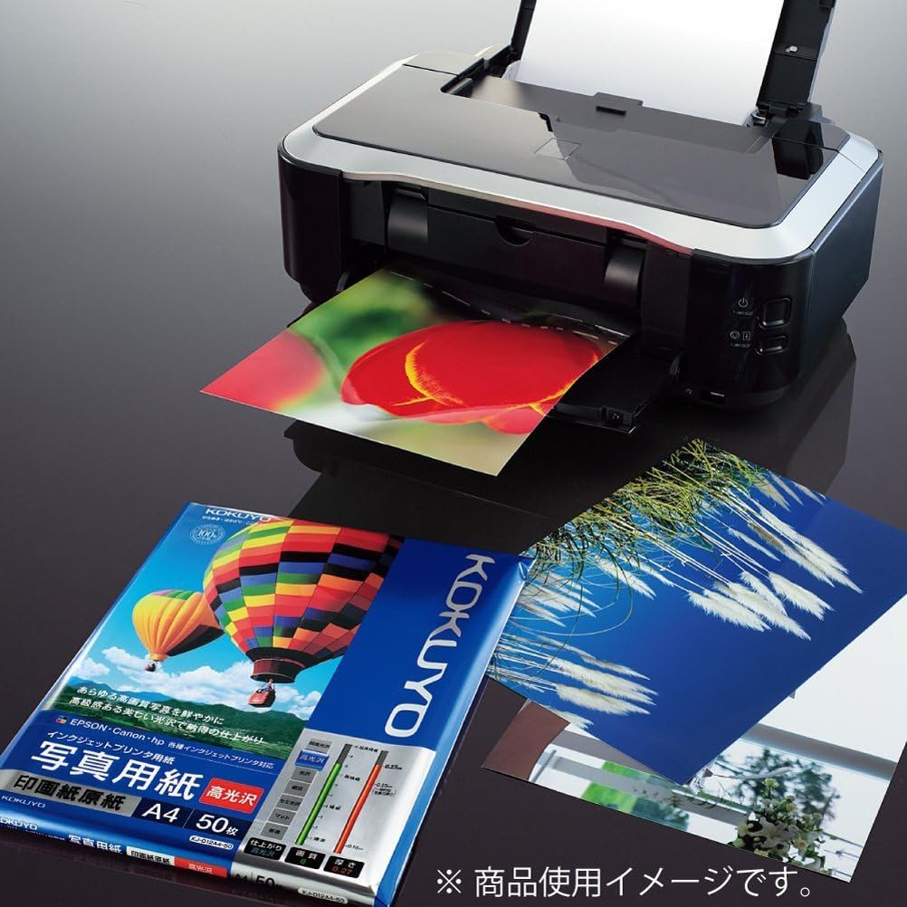 KOKUYO Inkjet Photo Paper, Photographic Paper Base, High Gloss, L Size, 250 Sheets, KJ-D12L-250