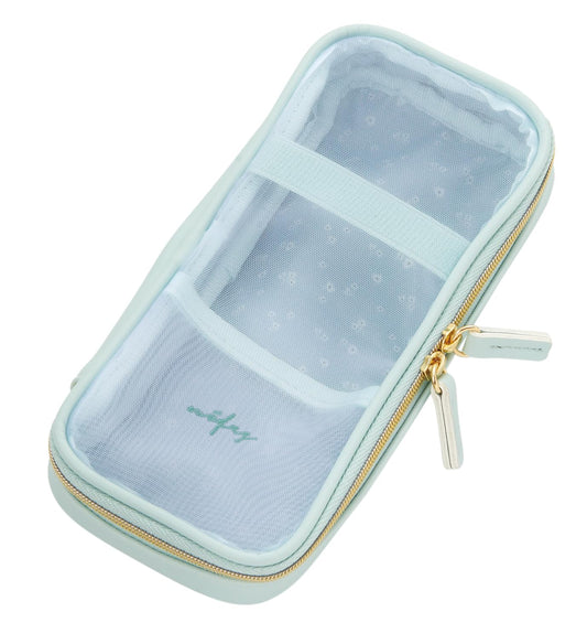 Raymay Fujii NSF1221A Nofesu Round Mesh Pencil Case, Mint Blue