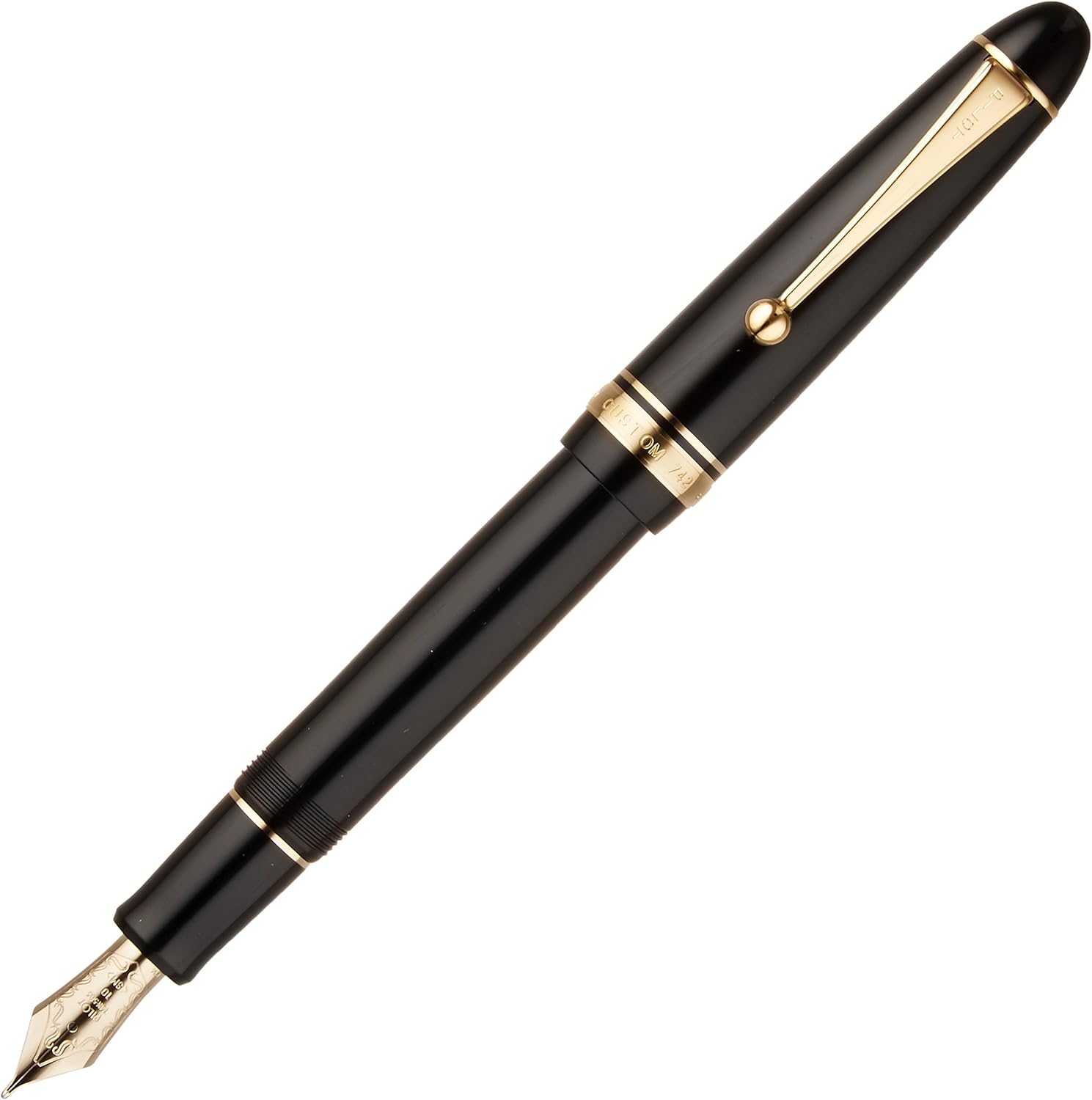 PILOT Fountain Pen Custom 742, Black Body, SM-Nib (FKK-2000R-B-SM), main image
