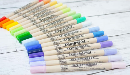 Kuretake ZIG BRUSHABLES 24 Brush Marker Pens set, TWO-TONED 48 Colors, Twin brush tips, Waterproof when dry, No mess, Archival Quality, Made in Japan