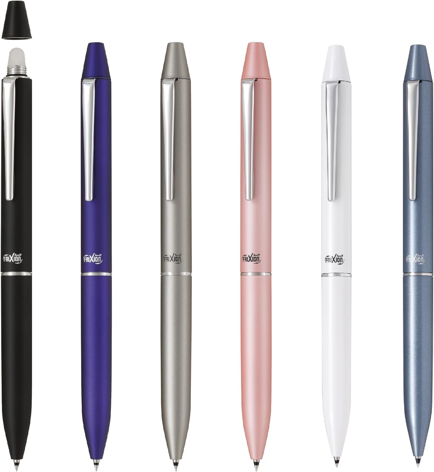 PILOT Frixion Ballpoint Pen, Firxion Biz 2, Black & Red Ink, Gray (LFBT-3SUF-GY)
