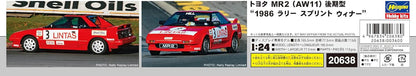 Hasegawa 20638 1/24 Toyota MR2 Late Version 1986 Rally SprintWinner Model Kit, Multi-Colour