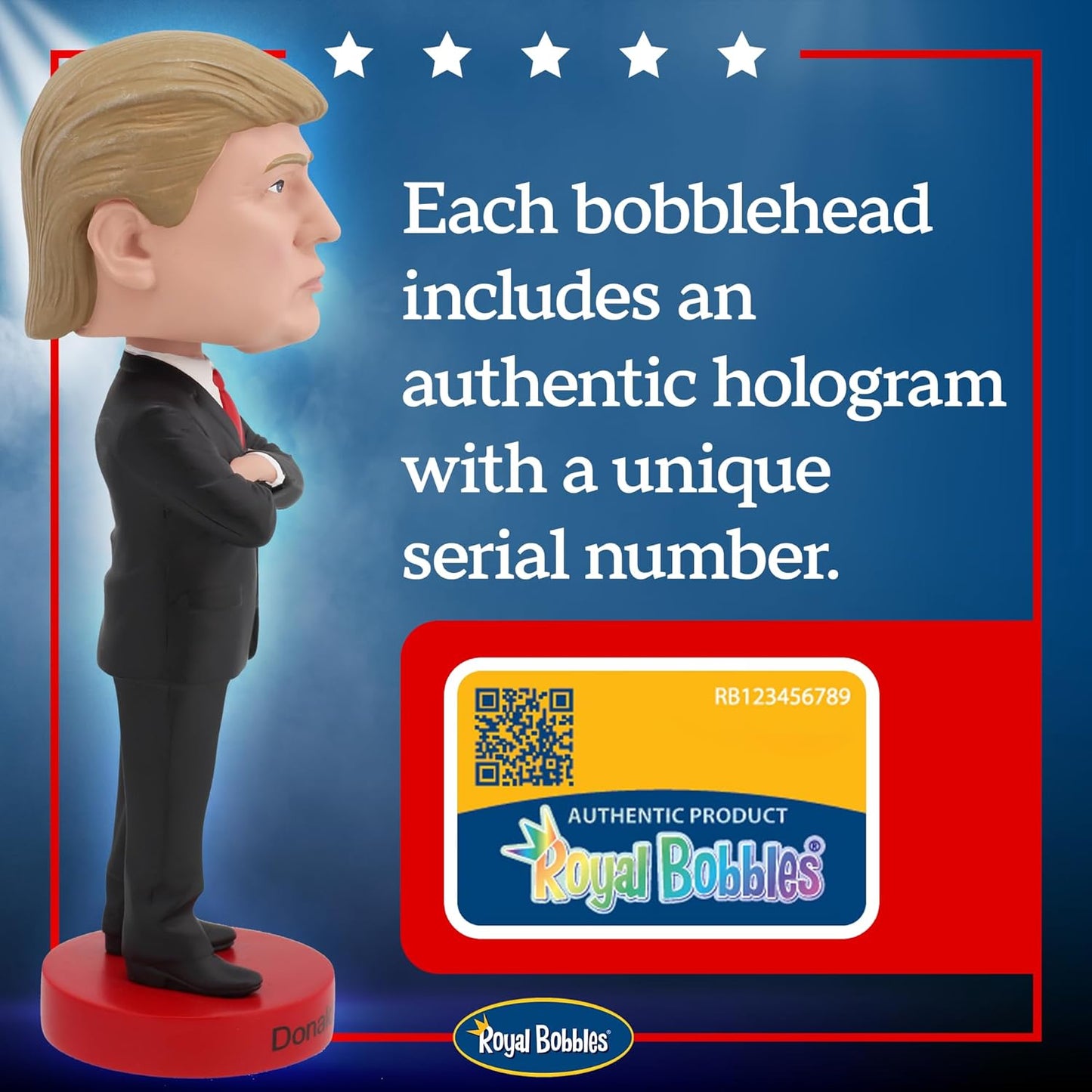Royal Bobbles Donald Trump, 45th President of The United States ??? 8 Inches Tall ??? Collectible Bobblehead Statue