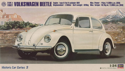 Faller Hasegawa 1/24 Volkswagen Beetle 1967 Plastic Model HC3
