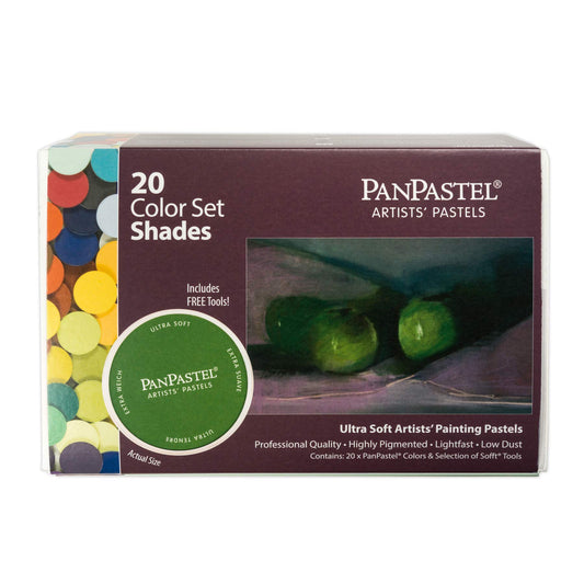 PanPastel Artist Pastels by GOLDEN, Shades Set, 20 Color, Professional Artist Pastels, Unique Pan Format (cake-like)