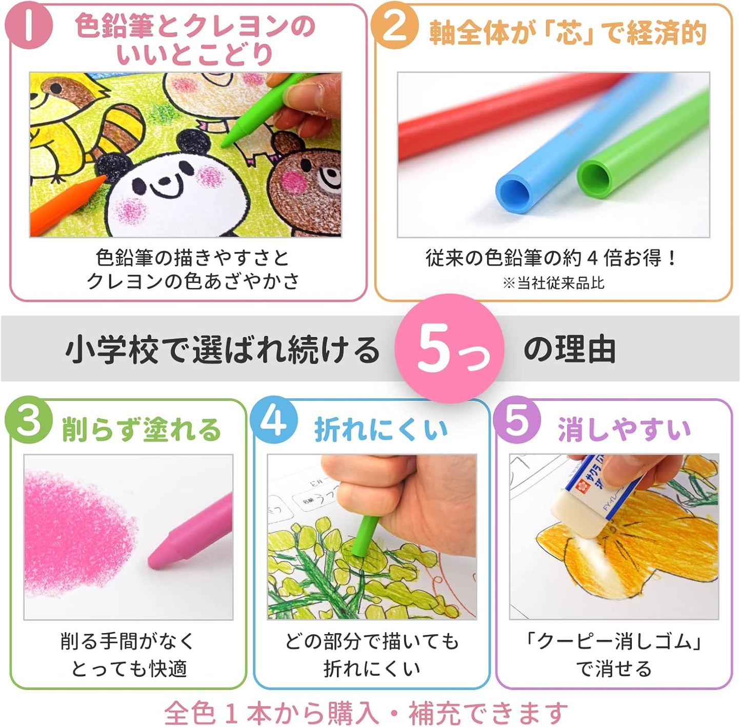 Sakura Coupy - Pencil Pastel Crayons, set