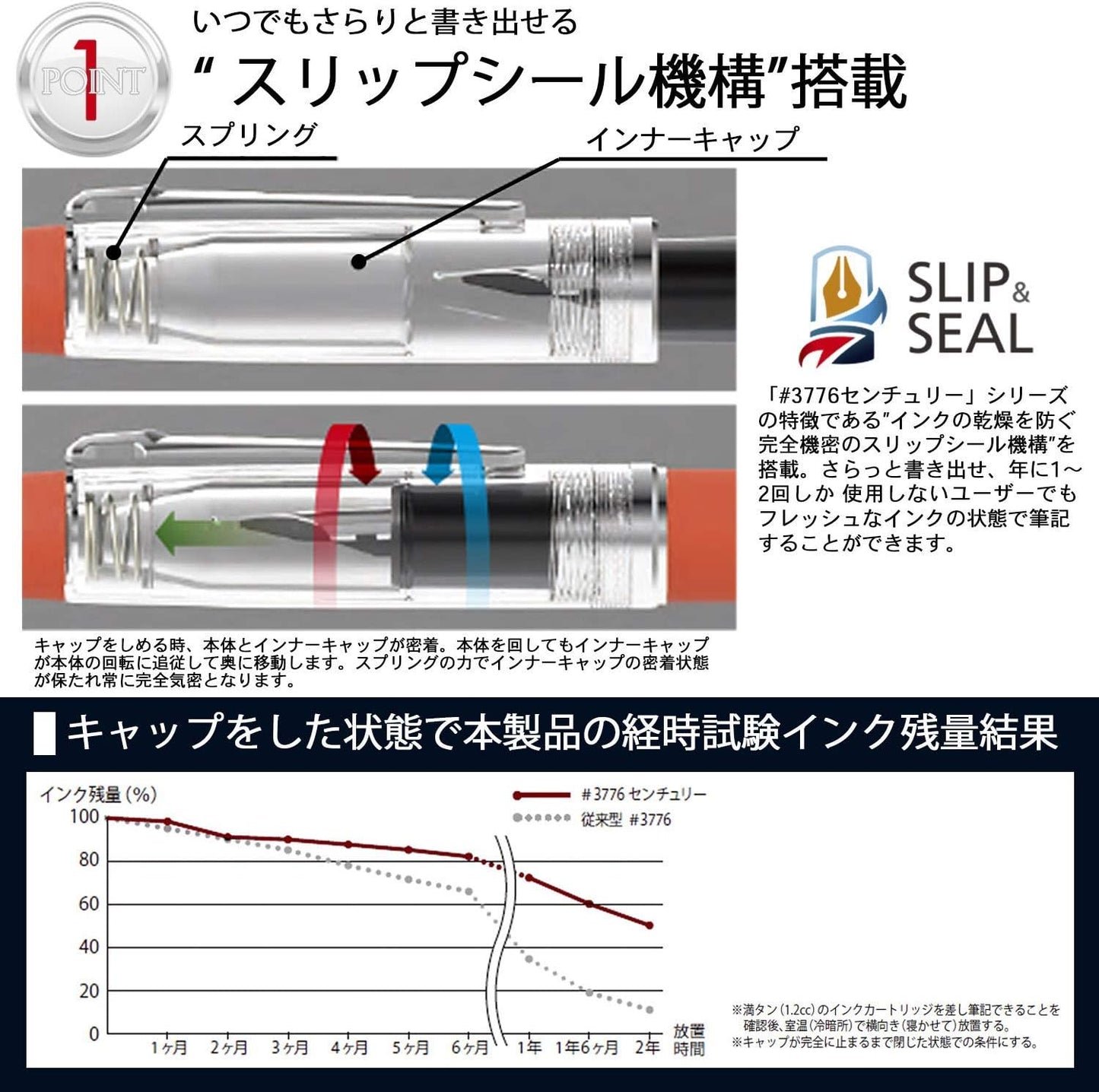 PLATINUM Procyon PNS-5000#50 Fountain Pen/Nib Size: M Medium/Deep Sea/Handmade/with Gift Box/Fountain Pen front view