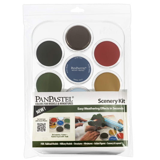 PanPastel Artist Pastels by GOLDEN, Scenery Set, 7 Color, Professional Artist Pastels, Unique Pan Format (cake-like)