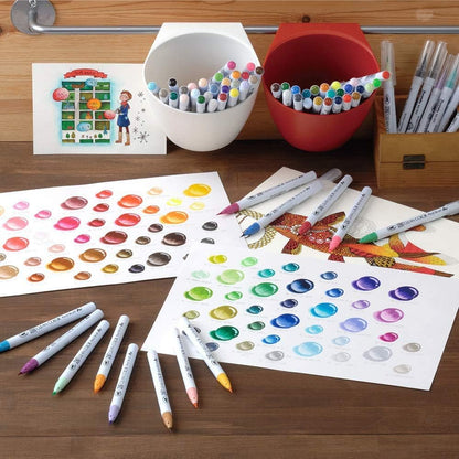 Kuretake ZIG CLEAN COLOR Real Brush 12 Colors set, AP-Certified, Flexible Brush Tip, Professional quality, Odourless, Xylene Free, Easy to create narrow and wide lines, Made in Japan