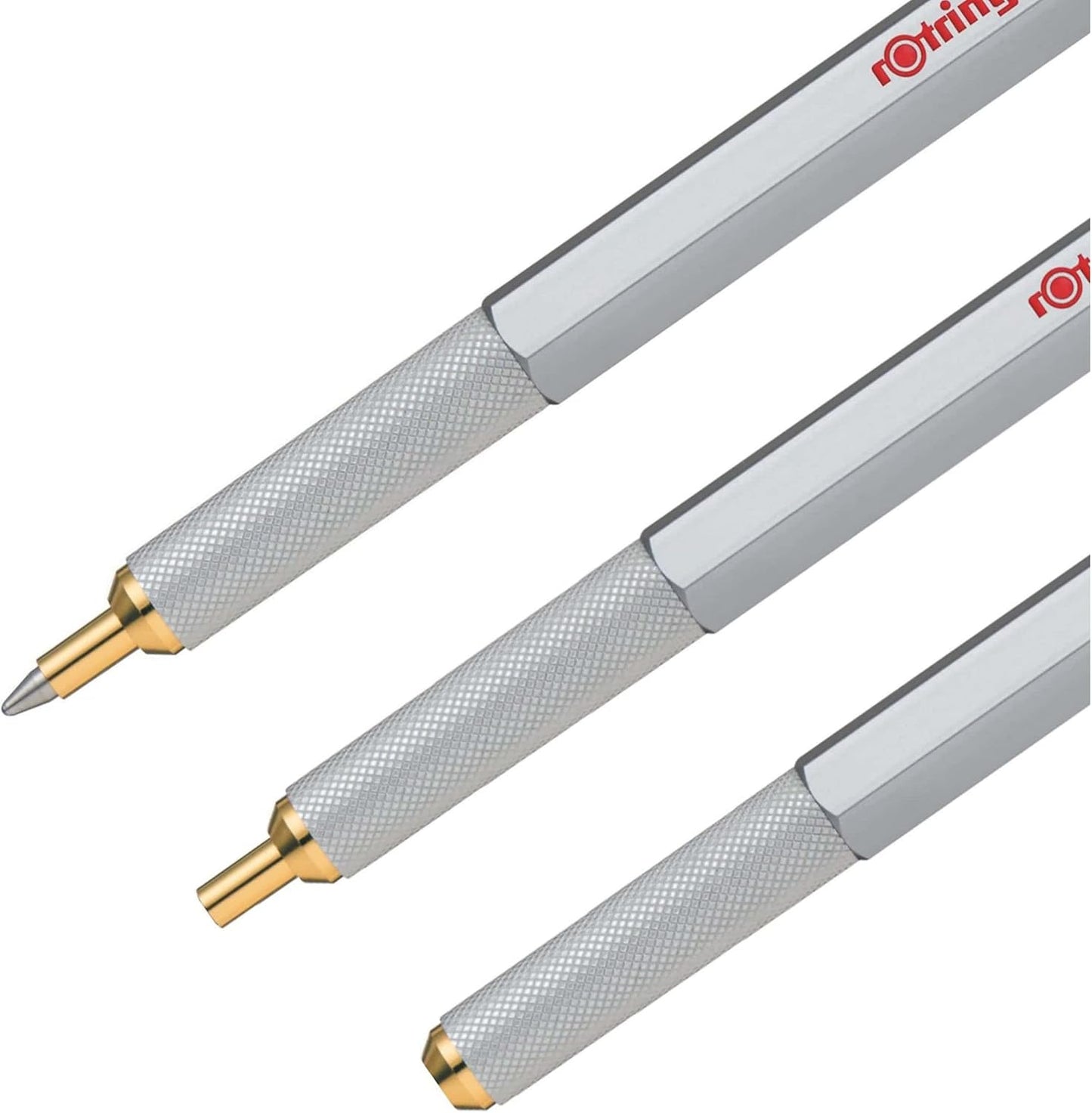 Rotring 800 Retractable Ballpoint Pen, Medium Point, Silver