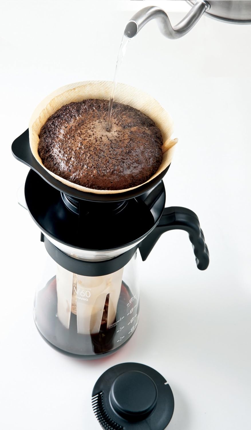 Hario V60 "Fretta" Hot and Iced Coffee Maker, 700ml, Black