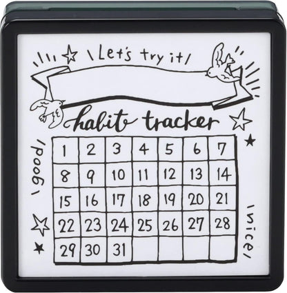 Habit tracker with numbers and text on a white background