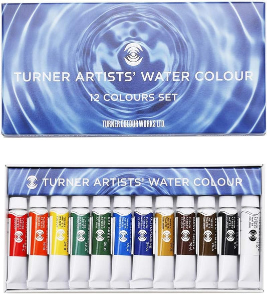Turner Color WT00512C Transparent Watercolor, Set of 12 Colors, 0.2 fl oz (5 ml)