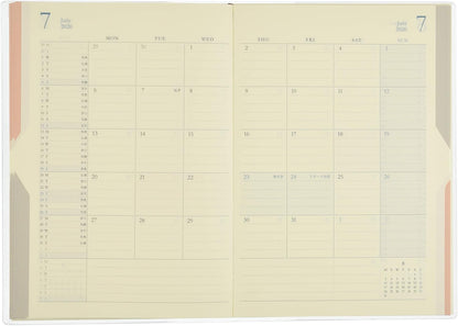 Design Fill Midori 27827006 Double Schedule Planner, 2020, A5, Monthly, Beige (Starts October 2019)