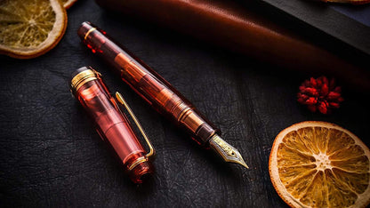WANCHER Exclusive Sailor Original Professional Gear Hawaiian Ripe 21K Gold Fountain Pen [One-char Special Production] (F, Fine) side view