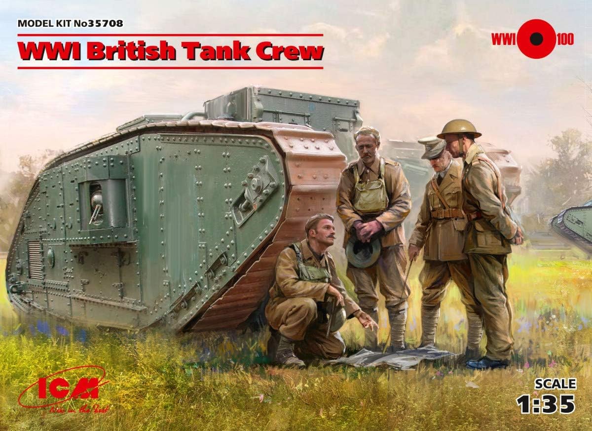 ICM ICM35708 1:35-WWI British Tank Crew 4 Figs