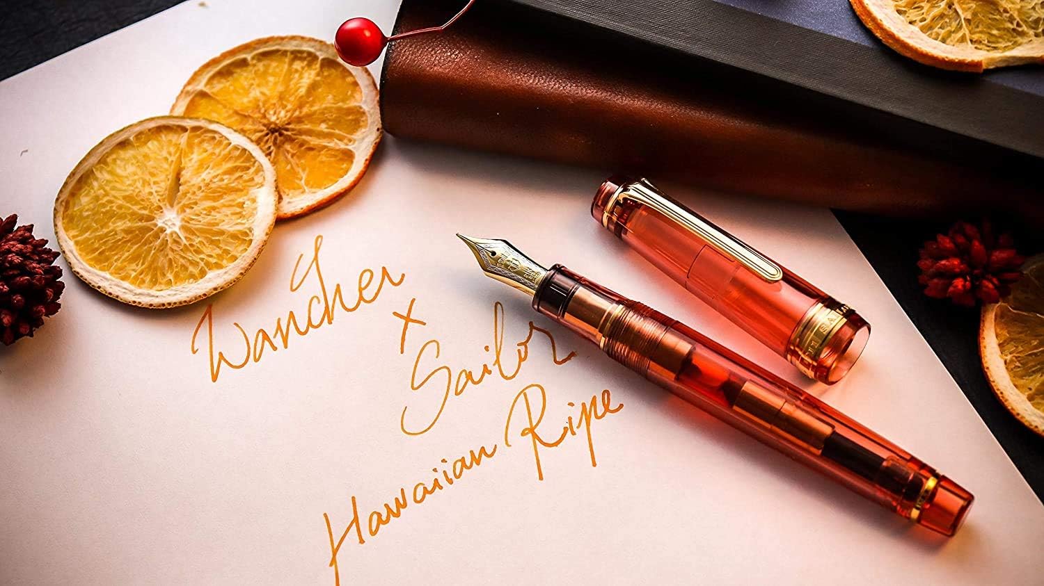 WANCHER Exclusive Sailor Original Professional Gear Hawaiian Ripe 21K Gold Fountain Pen [One-char Special Production] (F, Fine) packaging box