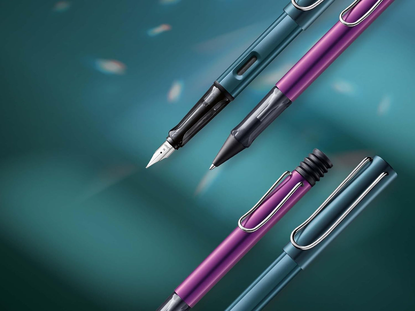 LAMY AL-star black purple - Fountain Pen with ergonomic grip & polished steel nib in size M - lightweight aluminum body - including LAMY T 10 blue cartridge - Right-Handed