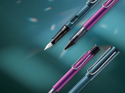LAMY AL-star black purple - Fountain Pen with ergonomic grip & polished steel nib in size M - lightweight aluminum body - including LAMY T 10 blue cartridge - Right-Handed