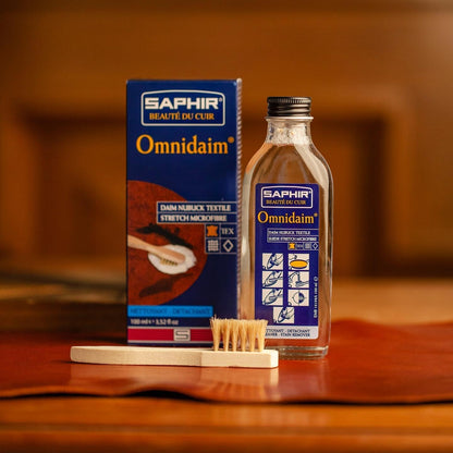 Saphir Suede Cleaner Omni Lotion, Stain Remover, Care Shampoo, 100ml