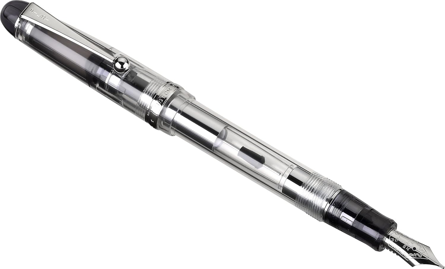 PILOT Custom 74 Fountain Pen, Clear Barrel, Medium Nib (60555), detail image