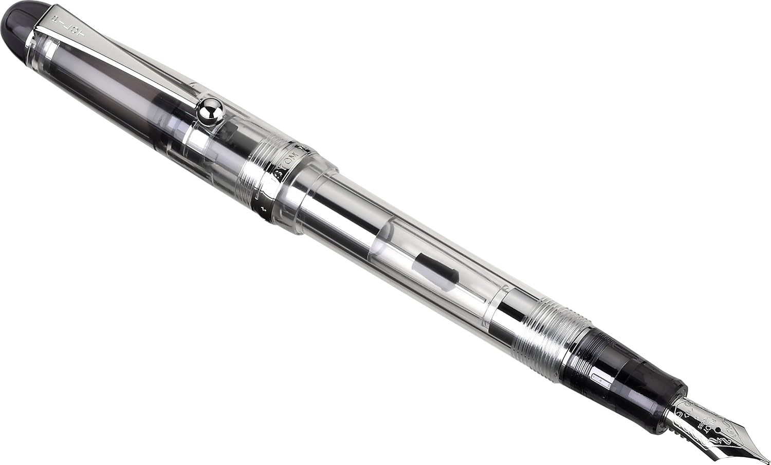 PILOT Custom 74 Fountain Pen, Clear Barrel, Medium Nib (60555), detail image
