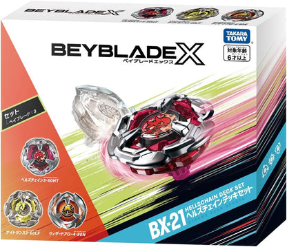 Takara Tomy Beyblade X BX-21 Hellz Chain Deck Set, Metal
