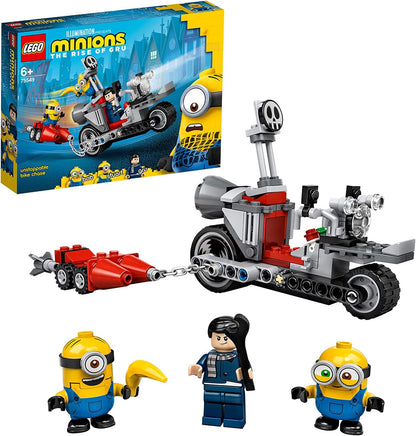 LEGO 75549 Minions Unstoppable Bike Chase Construction Toy with Gru, Bob and Stuart Minion, Movie Gift Idea for Girls and Boys Ages 6 and Up