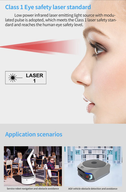 WayPonDEV Slamtec RPLiDAR S2E 360° 32000X Sampling Rate 10Hz Laser Ranging Scanner - 30m (12V) Shopping Mall UDP RJ45 Robot Navigation, Office Building and Other Commercial Scenarios