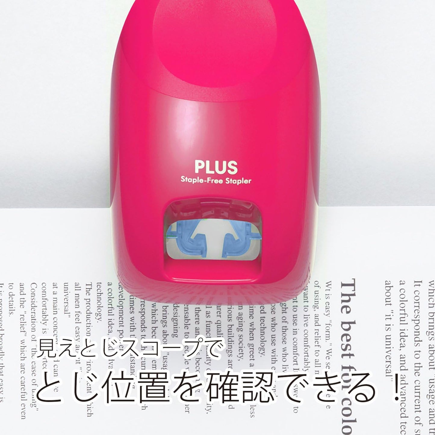 Plus 31-212 Plus Stapler Non-Needle Stapler Paper Clinch Tabletop 12 Bound Pink