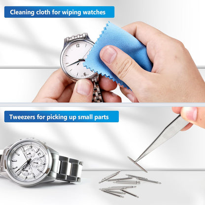 JOREST Watch Spring Bar Tool, Watch Repair Kit to Replace the Watch Strap, Watch Link Removal Tool, With User Manual, 56PCS (16-26mm) Spring Bars