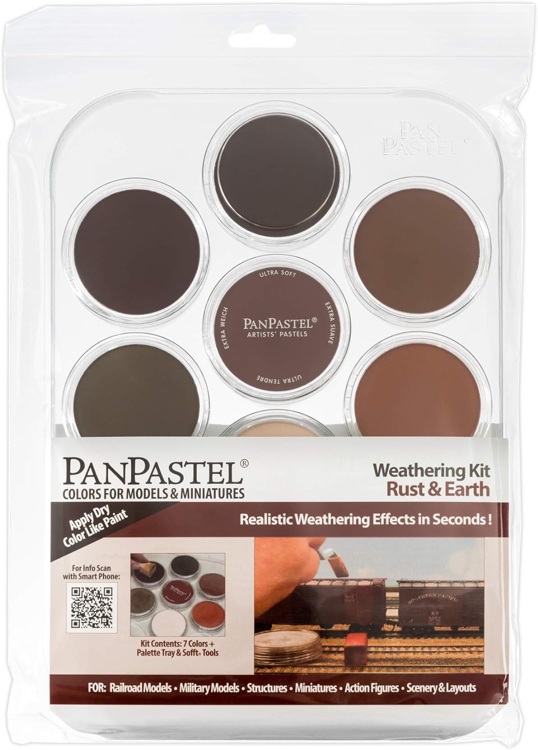 PanPastel Artist Pastels by Golden, Rust & Earth Set, 7 Color, Professional Artist Pastels, Unique Pan Format (Cake-Like)